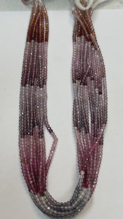 MULTI SPINEL ROUND FACETED 2-3mm