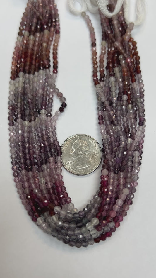 Multi Spinel Round Faceted 3-4mm