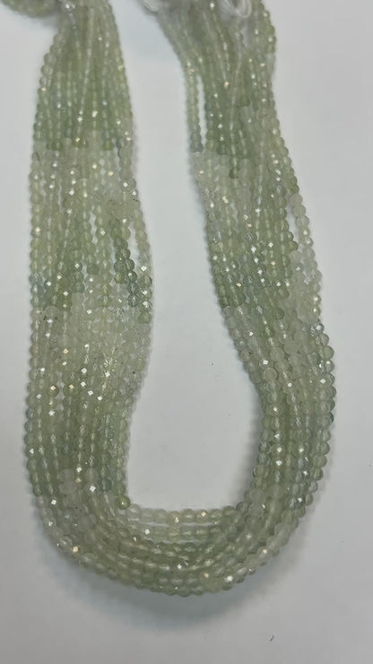 Prehnite Beads Faceted Round 3-4MM