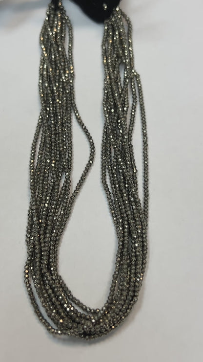 PYRITE ROUND FACETED 2-3mm