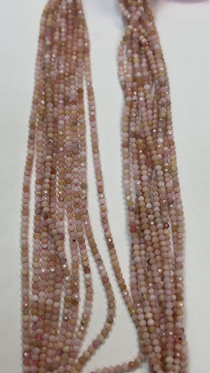 Opal, PINK OPAL ROUND FACETED 2-3mm