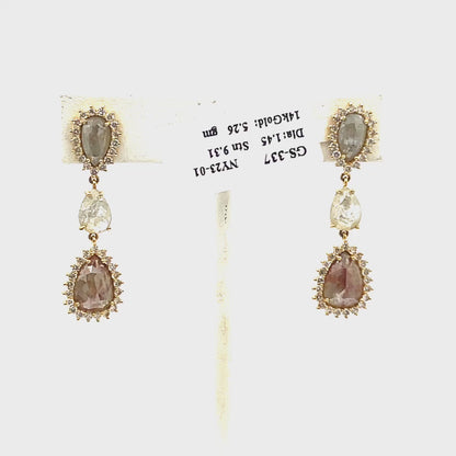 14k Solid Gold Diamond Earring