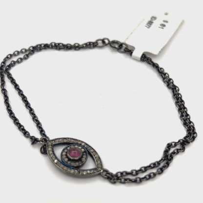 Eye Ruby Diamond Bangle