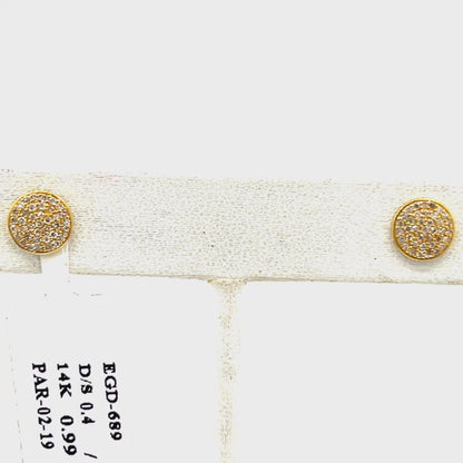 Round 14k Solid Gold Diamond Stud Earring.14k Solid Gold Diamond Earring..