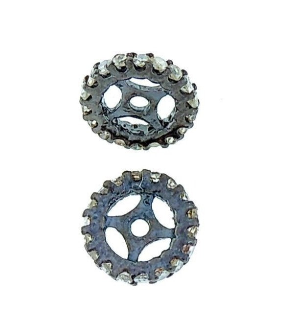 Wheel Shape Spacer Pave Diamond Beads