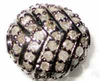 Coin Shape Fancy Design Pave Diamond Beads