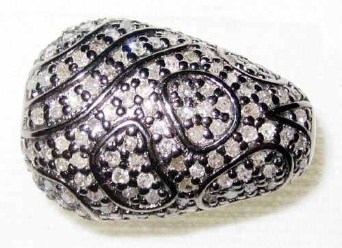 Nugget Silver Pave Diamond Beads