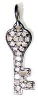 Key Shape Diamond Pave Charms