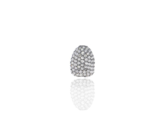 Nugget Shape silver pave diamond beads