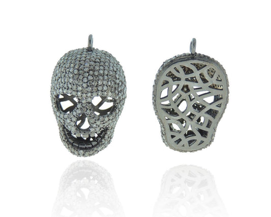 Skull Face Sterling Silver Pendant