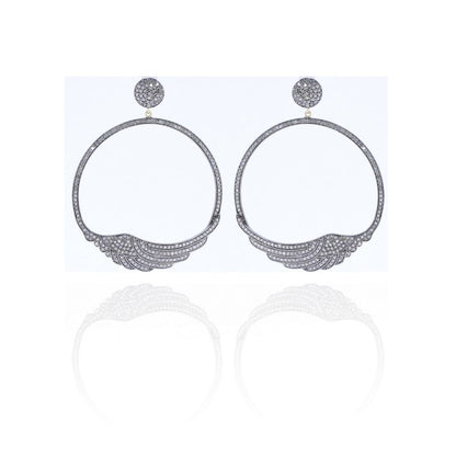 Silver and Diamond Pave EARRINGS