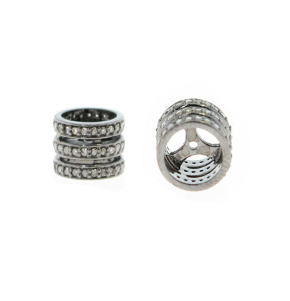 Silver and Diamond Pave  Rings