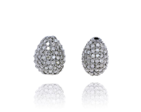 TEAR DROP SHAPE Silver Diamond Beads