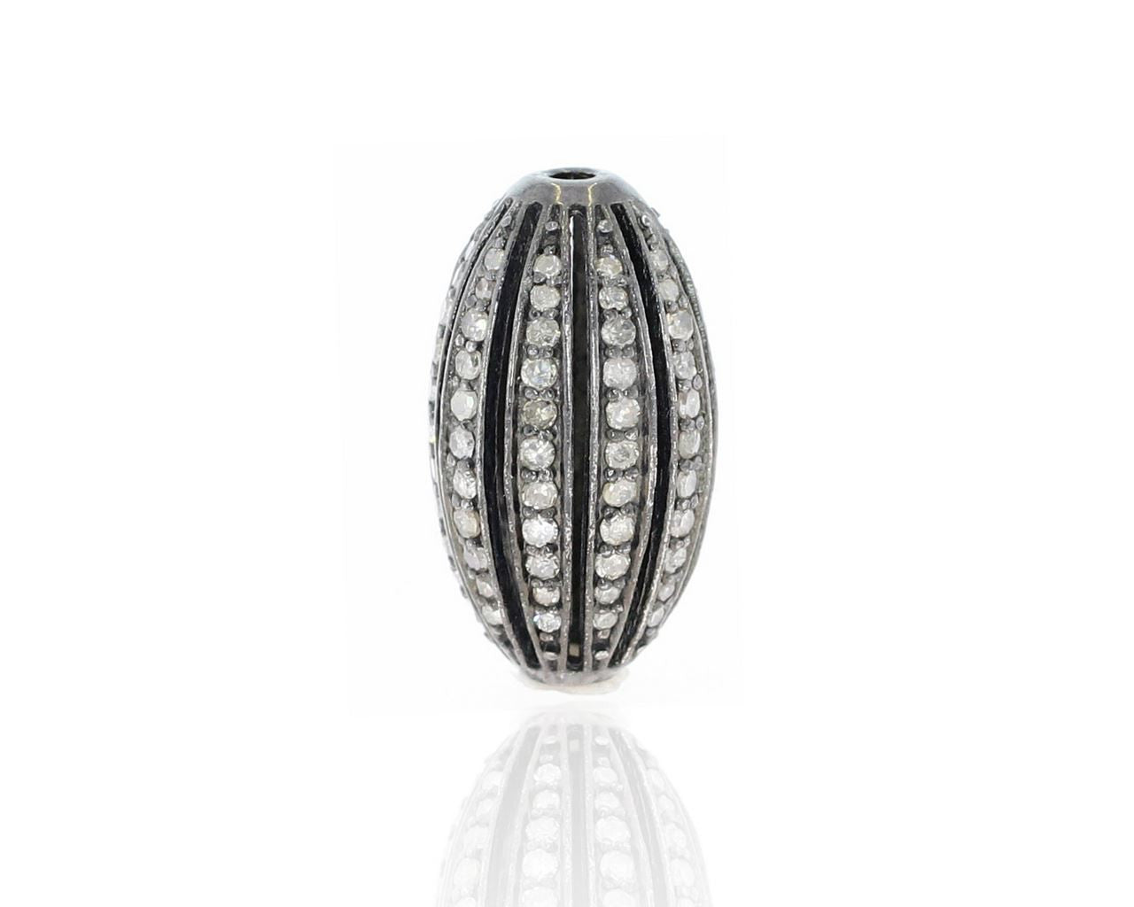 oval shape pave diamond beads