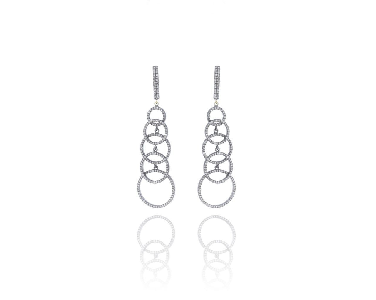 Silver and Diamond Pave  EARRINGS