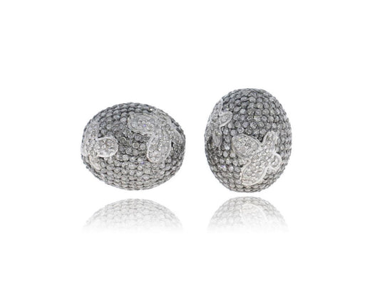 Oval Designer pave diamond beads