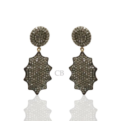 Diamond and Silver Earrings