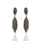 DESIGNER STERLING SILVER PARTY EARRING WITH DIAMONDS AND RUBY