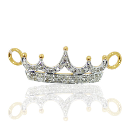 14k Solid Gold Crown Shape Diamond Pendants