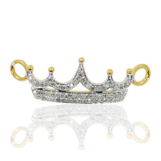14k Solid Gold Crown Shape Diamond Pendants