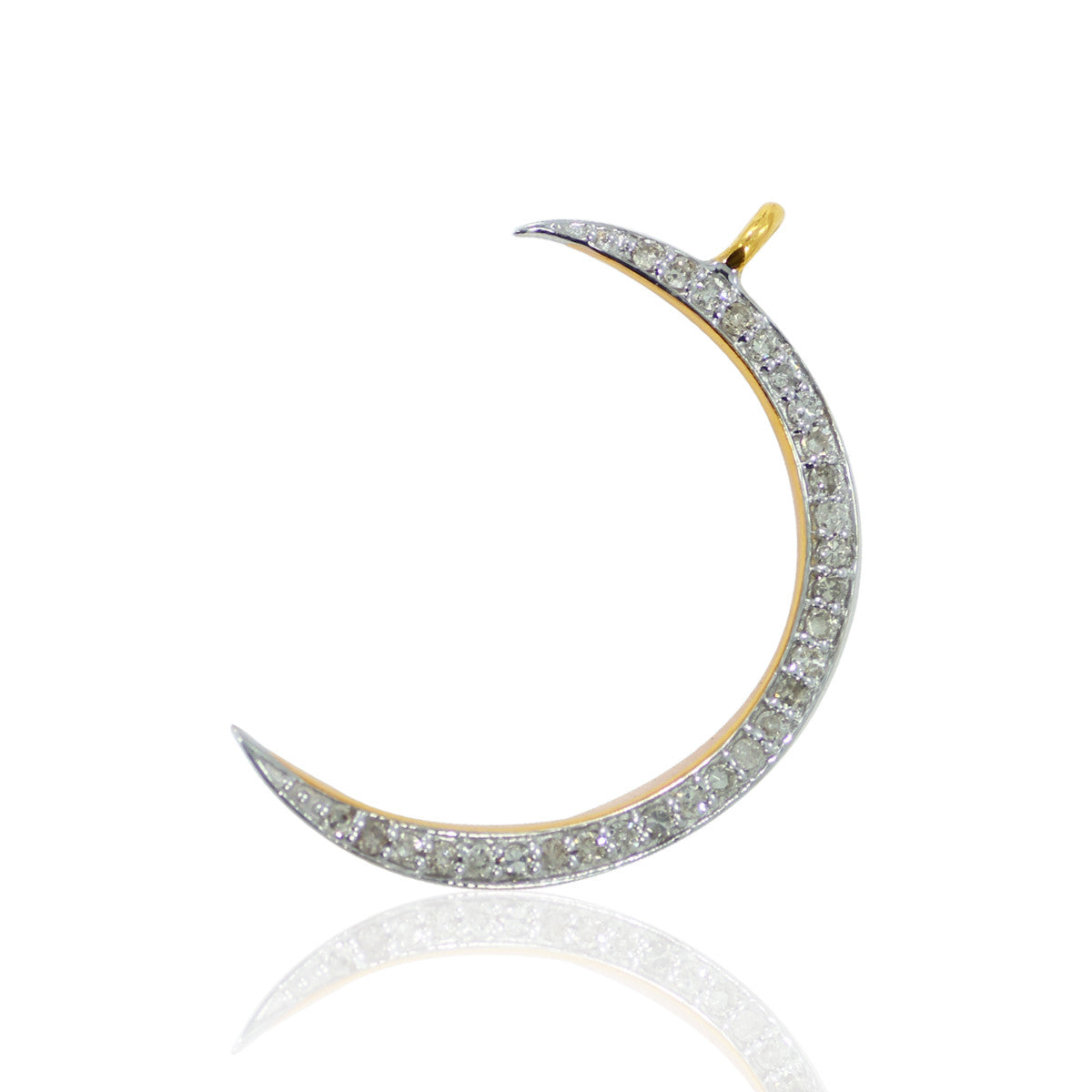 14k Solid Gold Crescent Moon Diamond