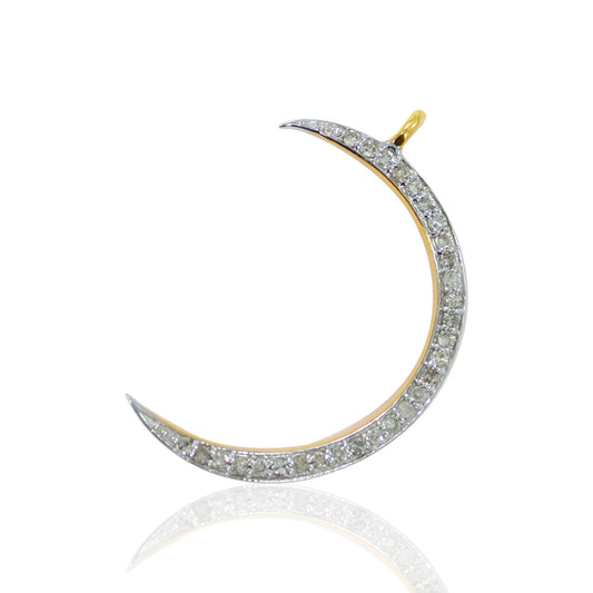 14k Solid Gold Crescent Moon Diamond