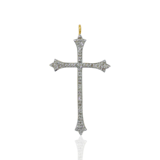 14K Solid Gold Cross Diamond Pendants
