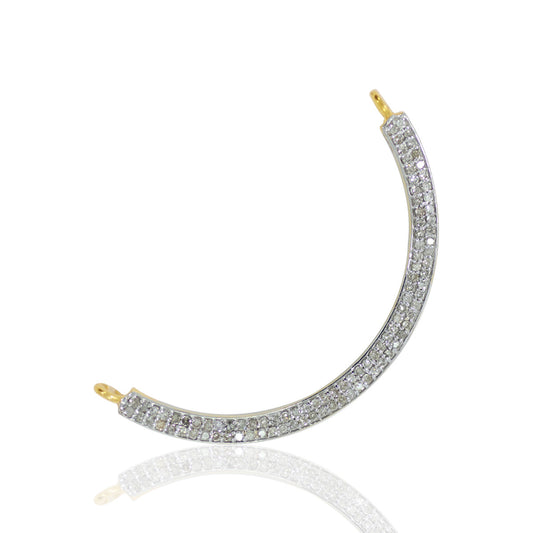 14k Solid Gold Crescent Moon Diamond.