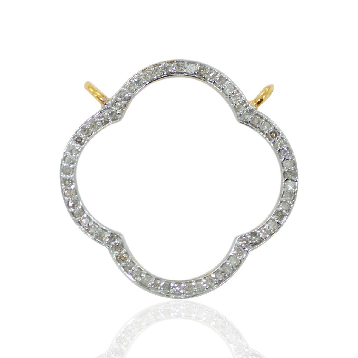14k Solid Gold Open Shape Diamond Pendants