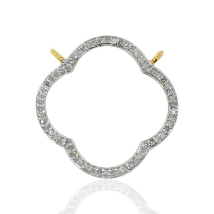 14k Solid Gold Open Shape Diamond Pendants