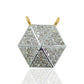 14k Solid Gold Octogan Shape Diamond Pendants