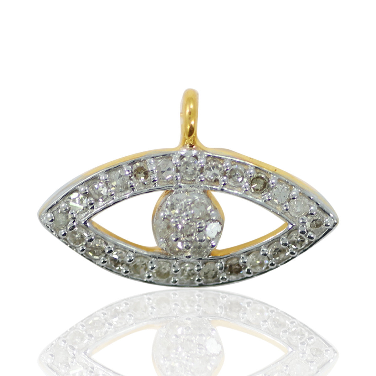 14k Solid Gold Evil Eye Diamond Charms