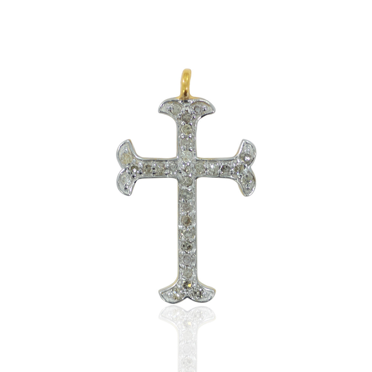 14K Solid Gold Cross Diamond Pendants. Genuine handmade pave diamond Pendant. Approx Size 0.88 "(12 x 22 mm)