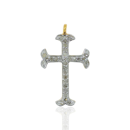 14K Solid Gold Cross Diamond Pendants. Genuine handmade pave diamond Pendant. Approx Size 0.88 "(12 x 22 mm)