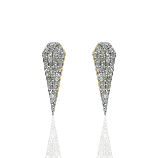 14k Solid Gold and Diamond Spike Earring