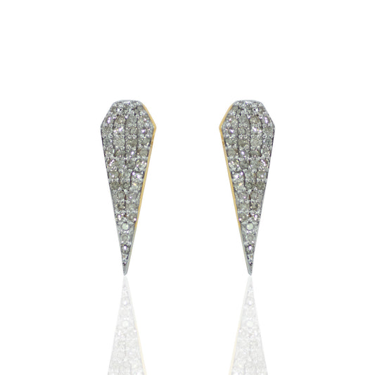 14k Solid Gold and Diamond Spike Earring