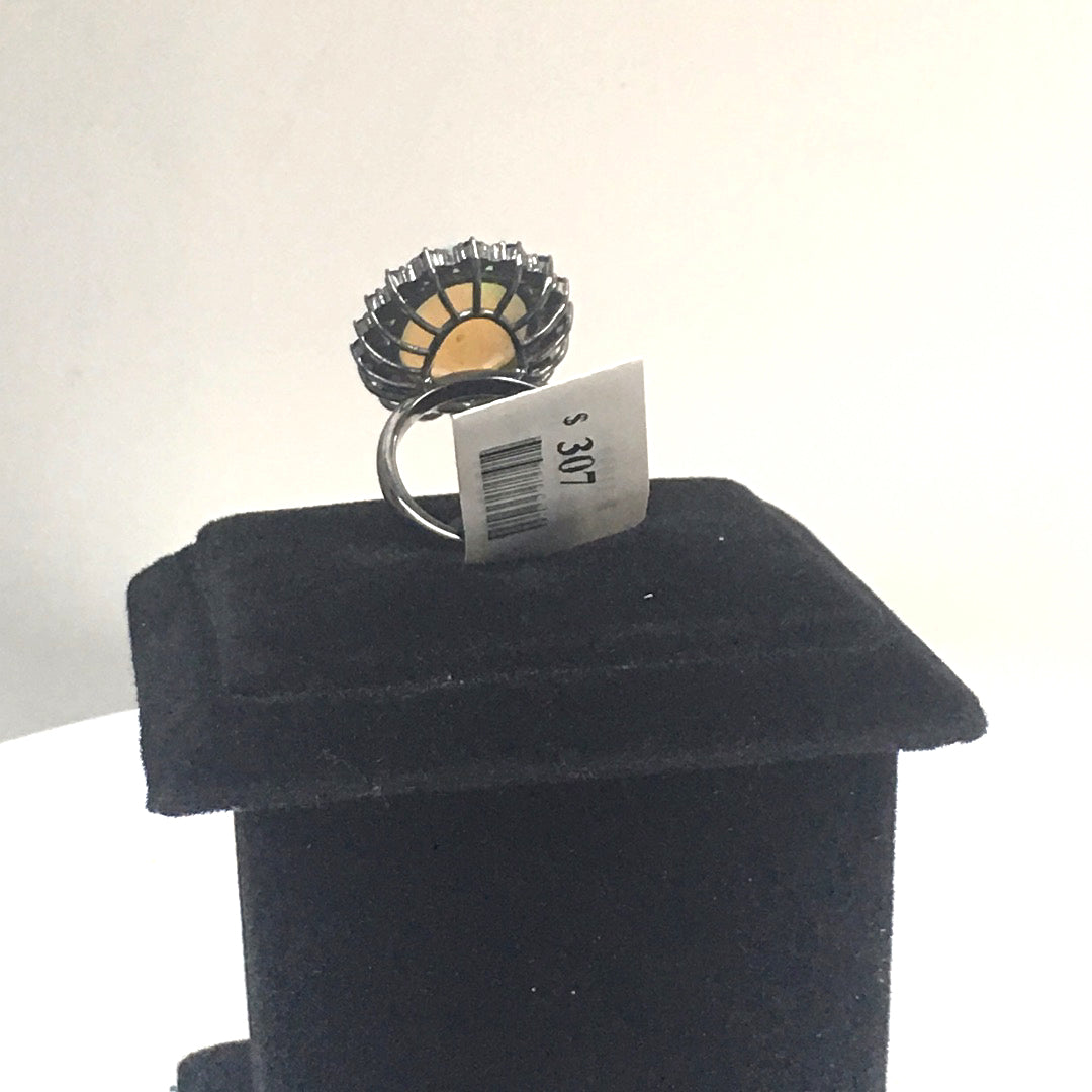 Opal and Blue Sapphire Ring With Diamond