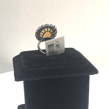 Opal and Blue Sapphire Ring With Diamond