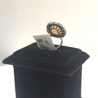 Opal and Blue Sapphire Ring With Diamond