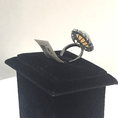 Opal and Blue Sapphire Ring With Diamond