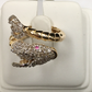 14k Solid Gold Dragon Diamond Rings.  Approx Size 0.80 "(20 x 20 mm)