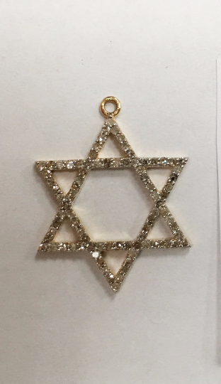 14k Solid Gold Star Diamond Pendants