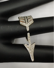 14k Solid Gold Arrow Diamond Rings 0.72 "(10 x 35 mm)