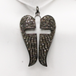 Cross Wings Diamond Pendant .925 Oxidized Sterling Silver Diamond Pendant, Genuine handmade pave diamond Pendant Size 1.52"(27 x 38 mm)