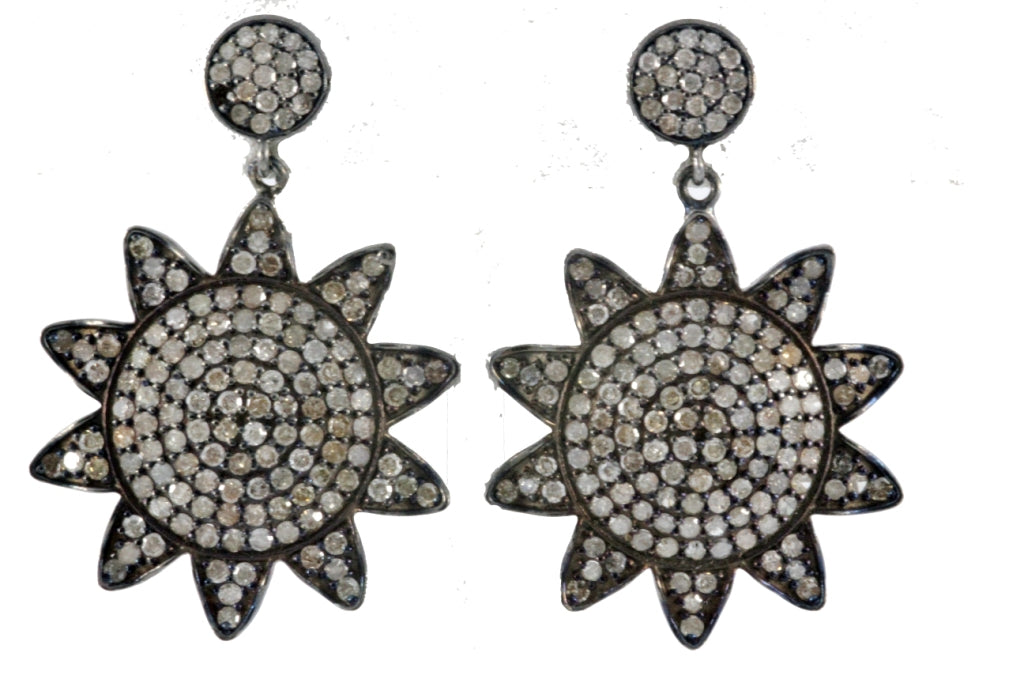 Diamond Flower Earrings