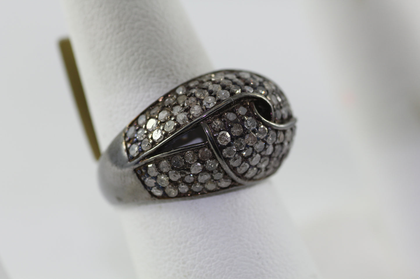 Diamond and Silver Rodium Finish Rings