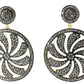 Diamond and Silver Black Rhodium Finish Earrings