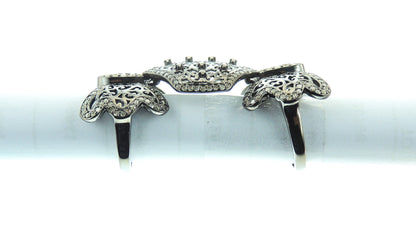 Diamond and Silver Black Rhodium Finish Rings