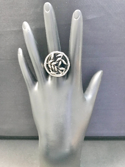 Diamond and Silver Black Rhodium Finish Ring