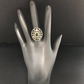 Diamond Oval Shape Tourmaline Diamond Ring, Pave Diamond Ring, Pave Oval Shape Tourmaline Ring, Approx 22 x 19mm